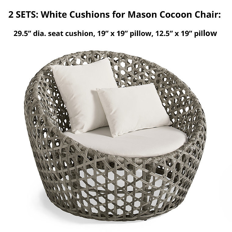 Mason Replacement Cushions - Cocoon Chair, Cocoon Chair/White - Grandin Road | Grandin Road