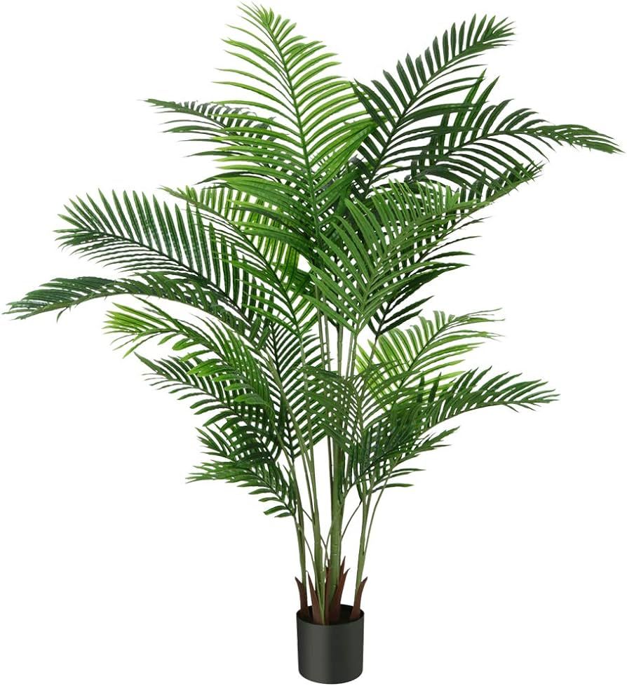 Fopamtri Artificial Areca Palm Plant 6 Feet Fake Palm Tree with 20 Trunks Faux Tree for Indoor Ou... | Amazon (US)