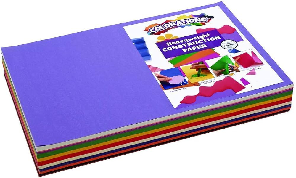 Construction Paper Pack, 10 Assorted Colors, 12 inches x 18 inches, 300 sheets, heavyweight const... | Amazon (US)