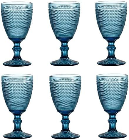 Wine Glasses Set of 6 - Beads Goblet Glass Cup Classic Drinkware | Amazon (US)