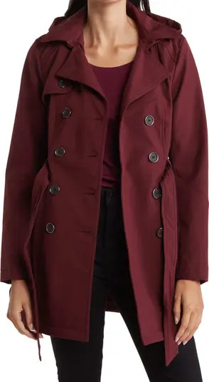 Sebby Water-Resistant Hooded Double-Breasted Trench Coat | Nordstromrack | Nordstrom Rack
