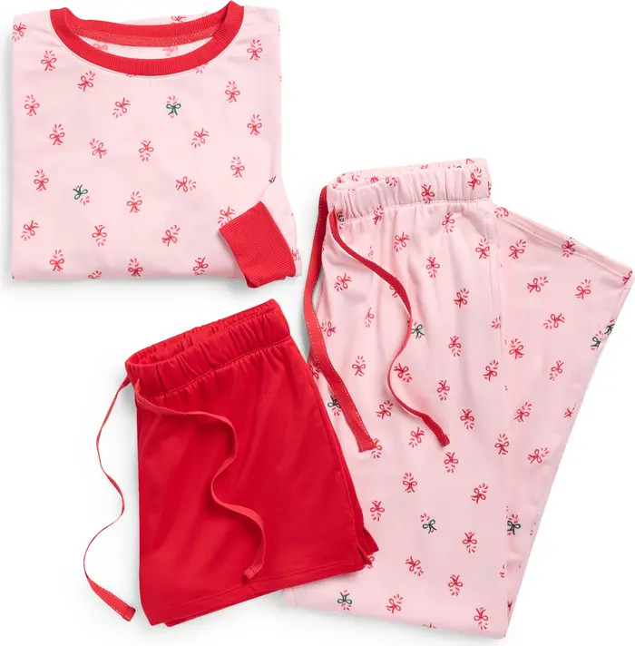 Holiday Long Sleeve Top, Shorts & Pants Pajamas | Nordstrom Rack