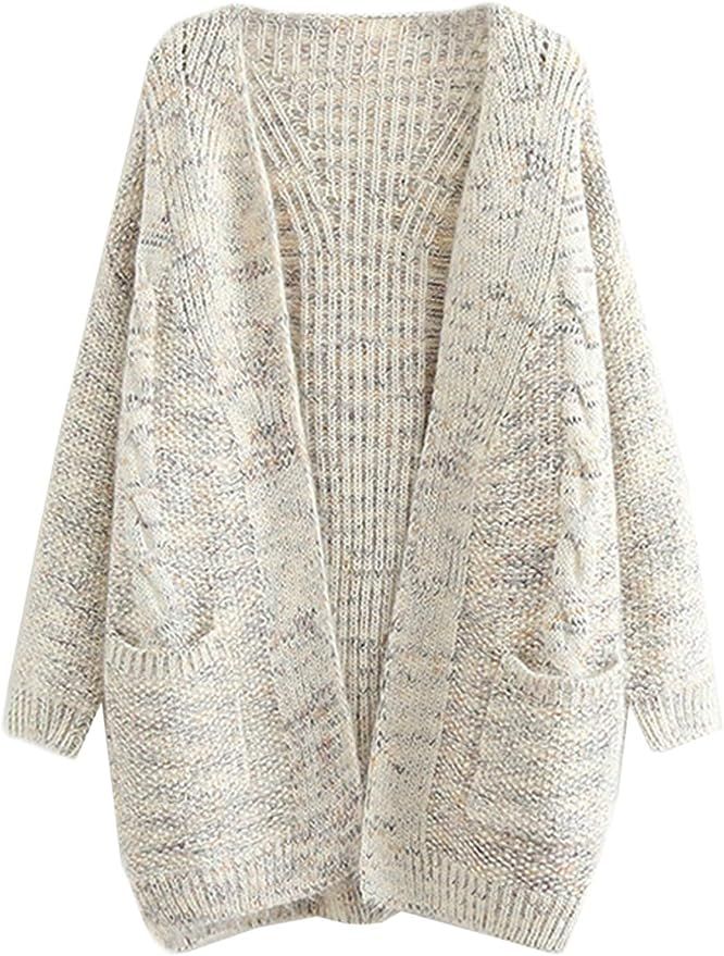 futurino Knit Cardigan Women's Chunky Open Front Outwear Cover Up with Pockets at Amazon Women’... | Amazon (US)