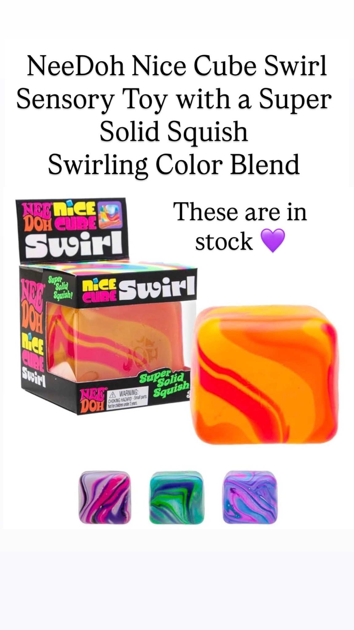  NeeDoh Nice Cube Swirl - Sensory Toy with a Super Solid Squish - Unique, Swirling Color Blend

#LTKKids