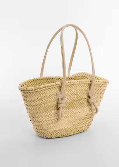 Natural fibre carrycot bag -  Women | Mango USA | MANGO (US)