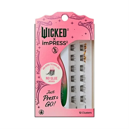 WICKED X imPRESS Self Adhesive Eyelashes Magic Unleashed 8mm-10mm 12 Lash Clusters | Walmart (US)