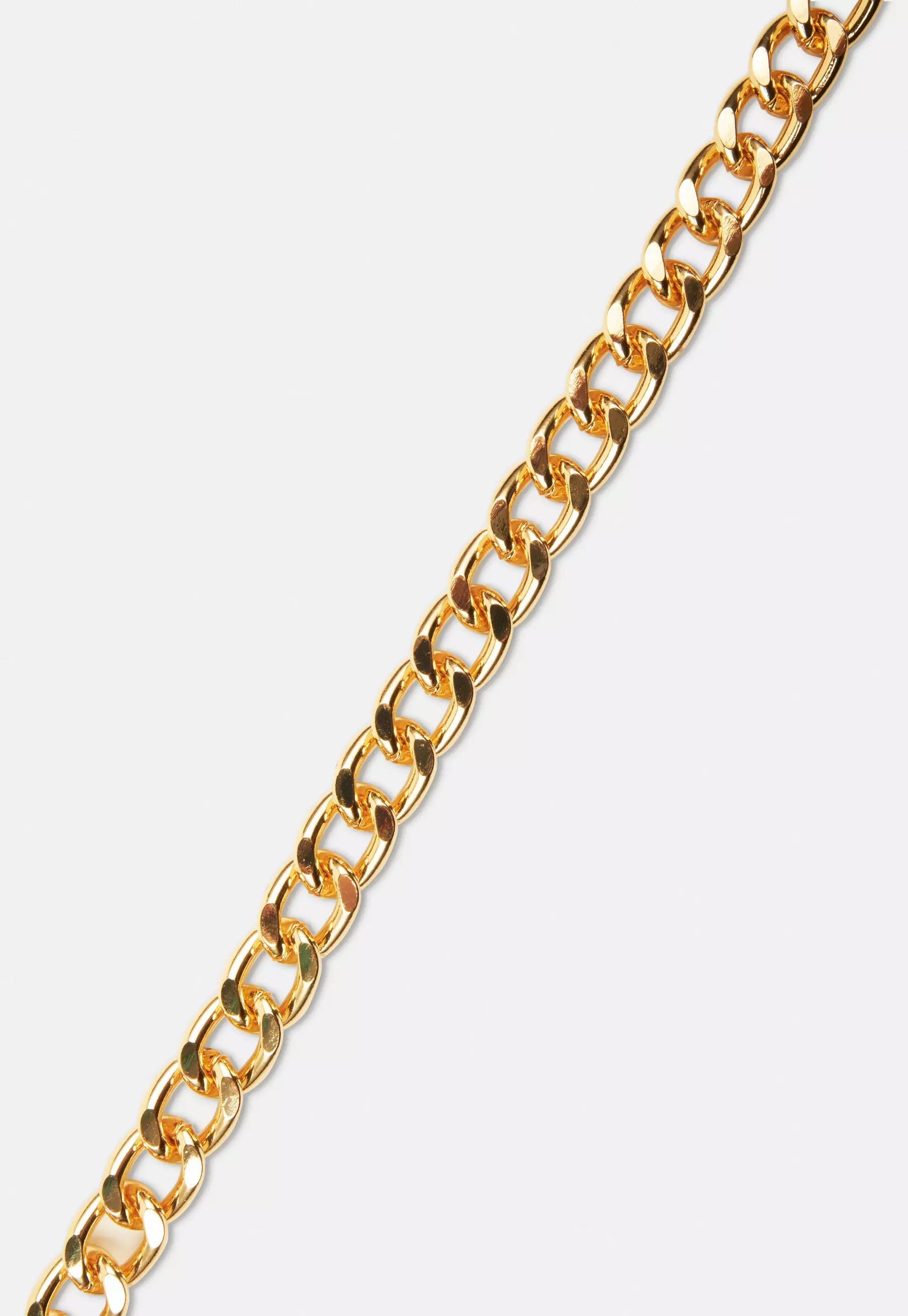 Gold Look Flat Curb Chain Belt | Missguided (US & CA)