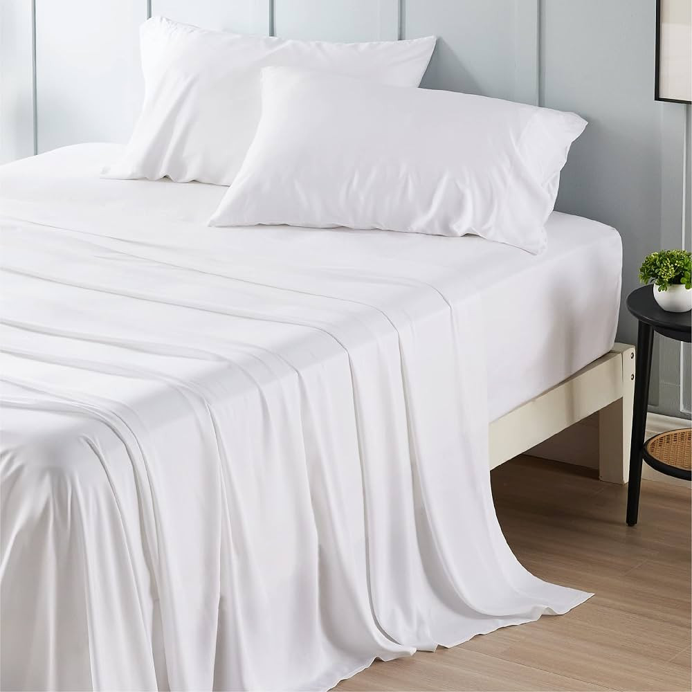 Bedsure Queen Sheets, Rayon Derived from Bamboo, Queen Cooling Sheet Set, Deep Pocket Up to 16", ... | Amazon (US)