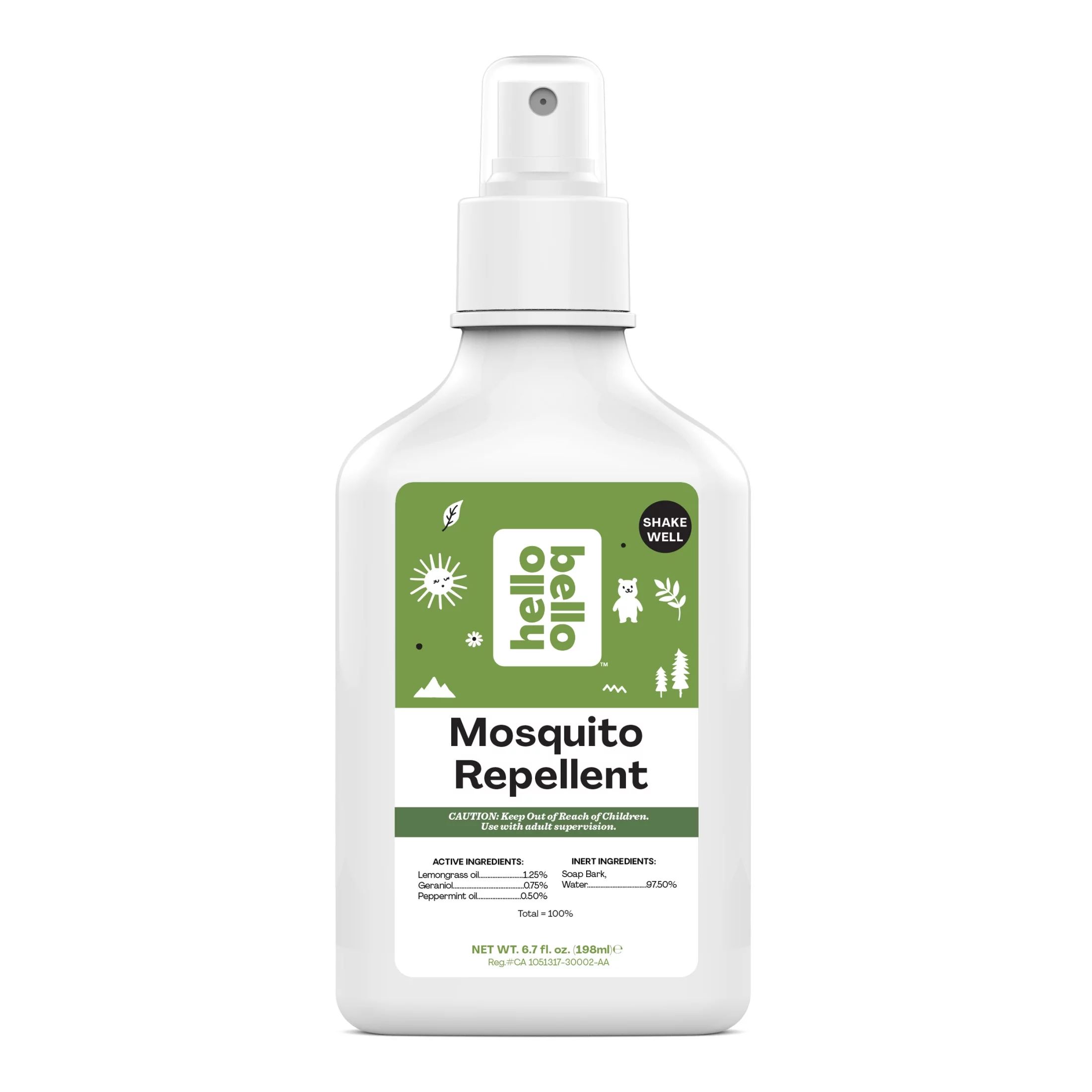 Hello Bello Mosquito Repellent, Made with Natural Lemongrass and Peppermint Oils, 6.7 oz | Walmart (US)