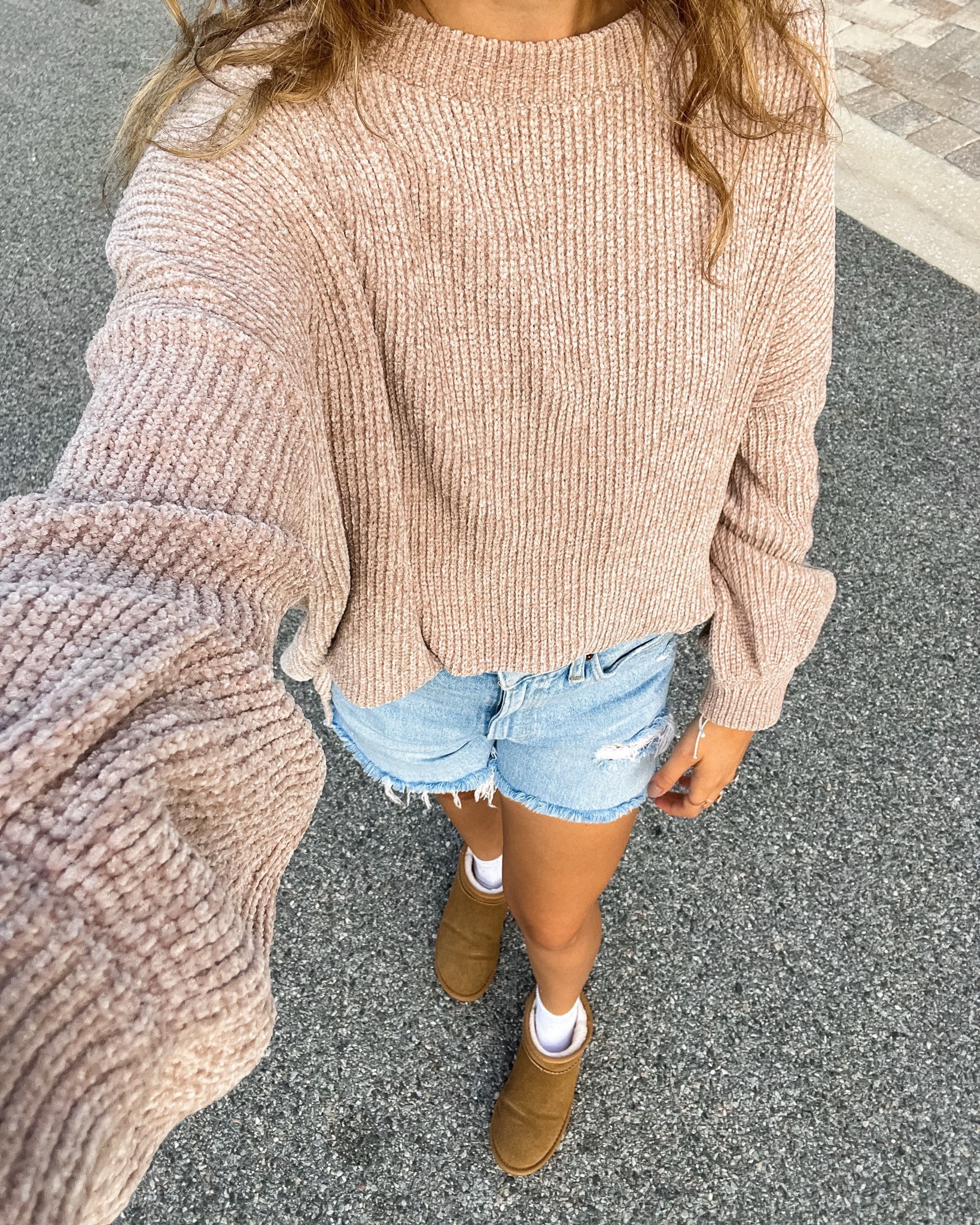 The perfect aesthetic neutral fall outfit inspo idea, ugg classic ultra mini boots, chunky oversized cozy neutral sweater, fall outfit idea, fall fashion, outfits for fall

#LTKstyletip #LTKSeasonal