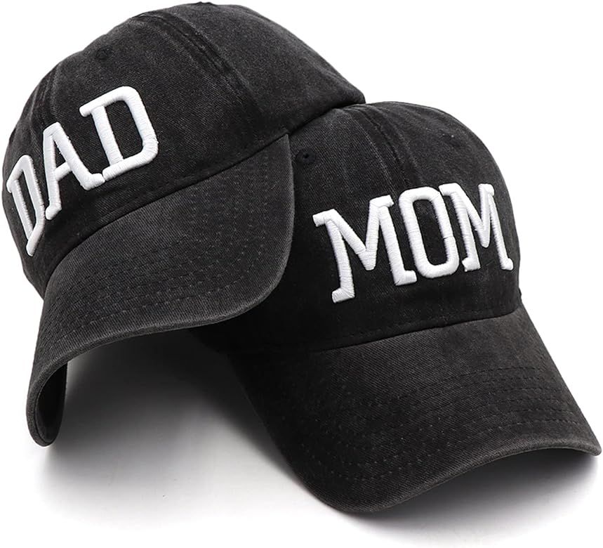 Hiwelove Mom and Dad Hats Fathers Day Mom Dad Gifts Hat Embroidered Adjustable Baseball Caps Gift... | Amazon (US)