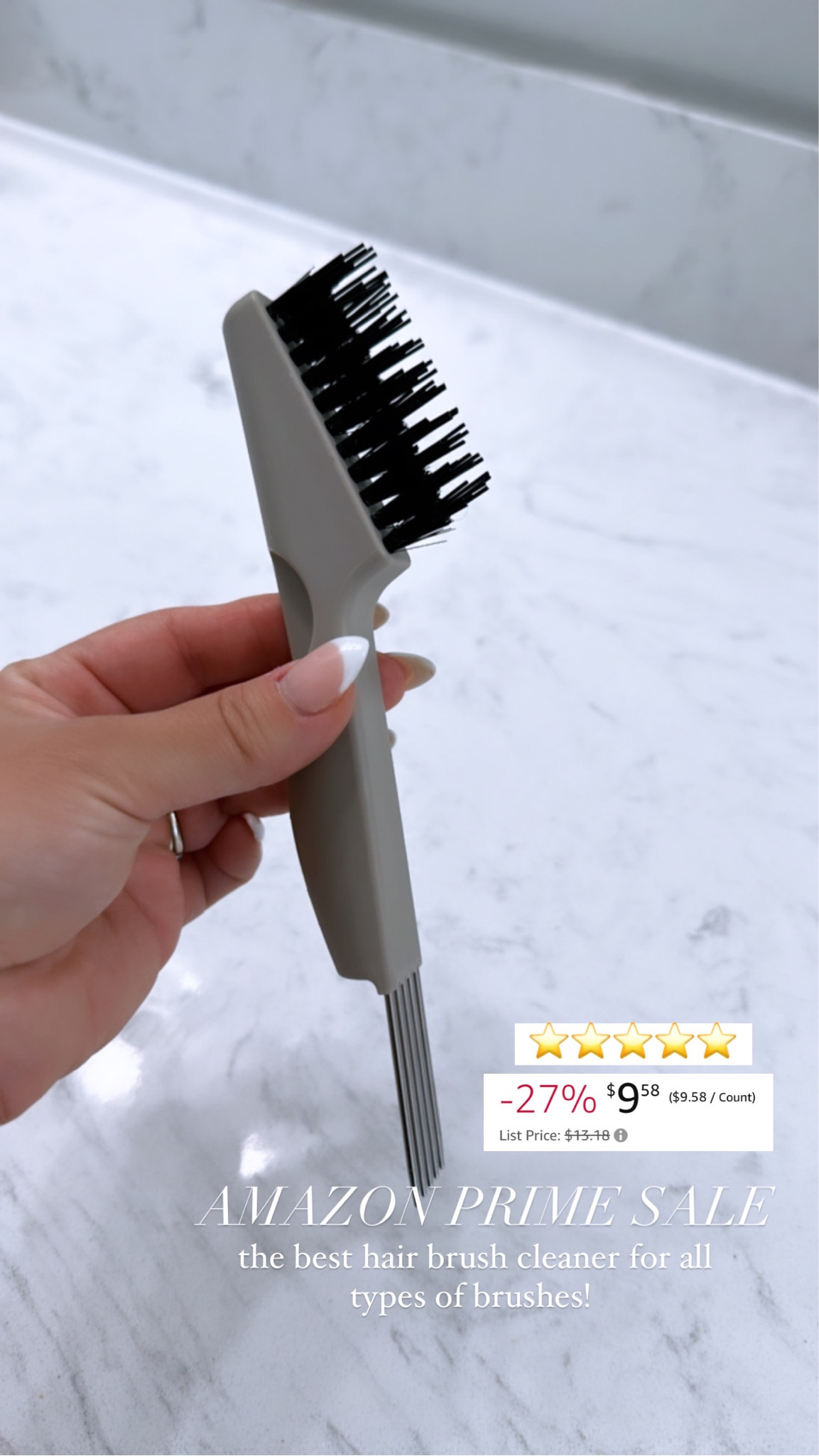 Kitsch Double Sided Hair Brush Cleaner Tool - 2-in-1 Comb Cleaner, Eco-Friendly Hair Brush Rake