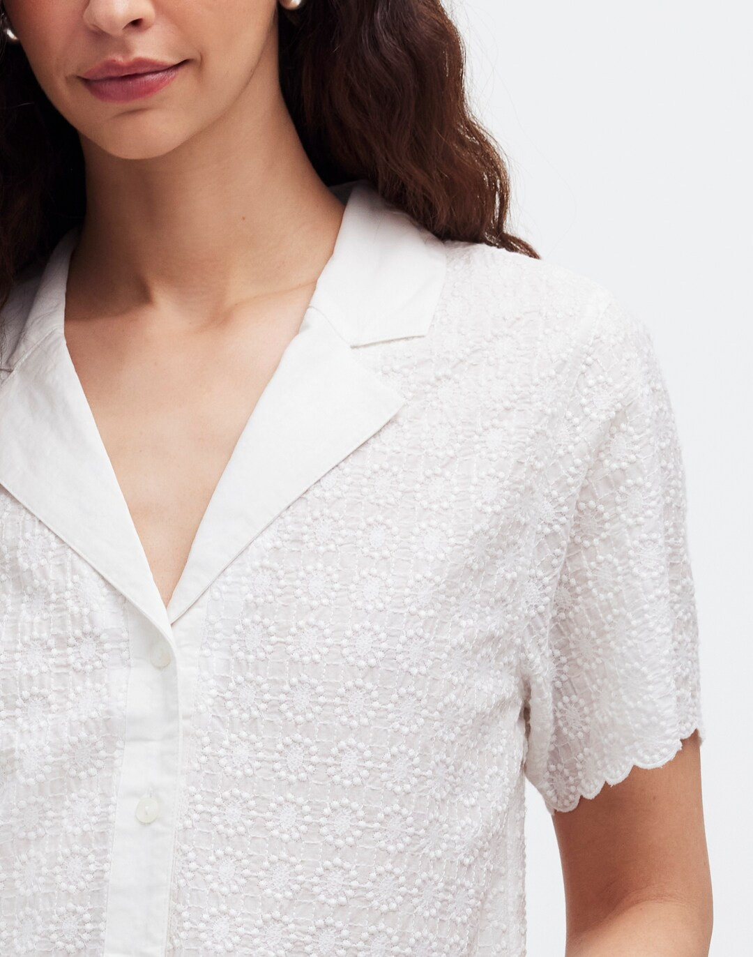 Embroidered Semi-Sheer Resort Shirt | Madewell