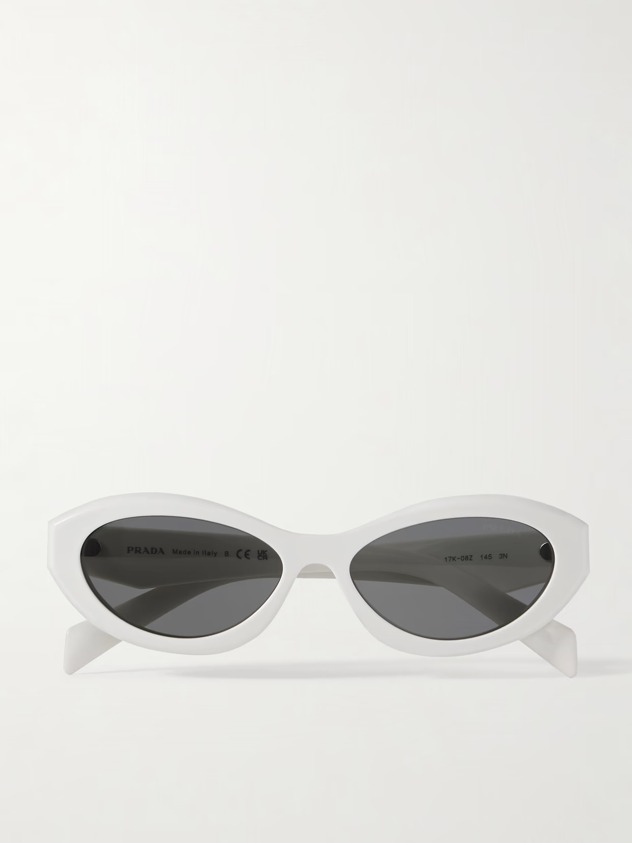 Prada Eyewear - Oval-frame Acetate Sunglasses - White - One size | NET-A-PORTER APAC