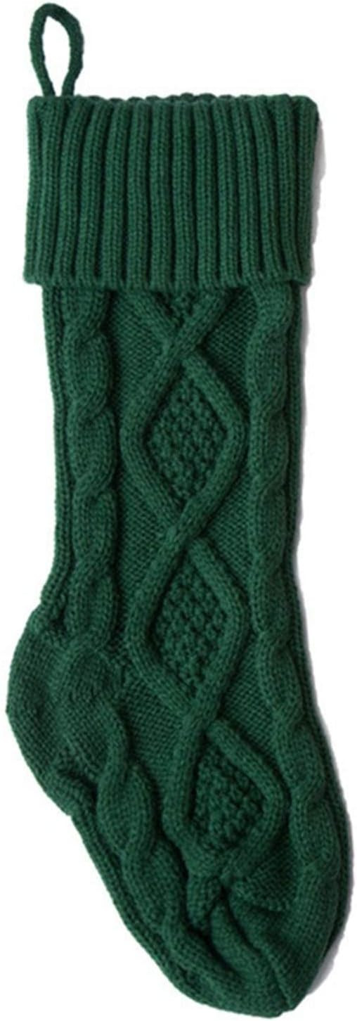 Flonding 2 Pack 18" Green Knitted Christmas Stockings for Xmas Holiday Party Hanging Stocking Dec... | Amazon (US)