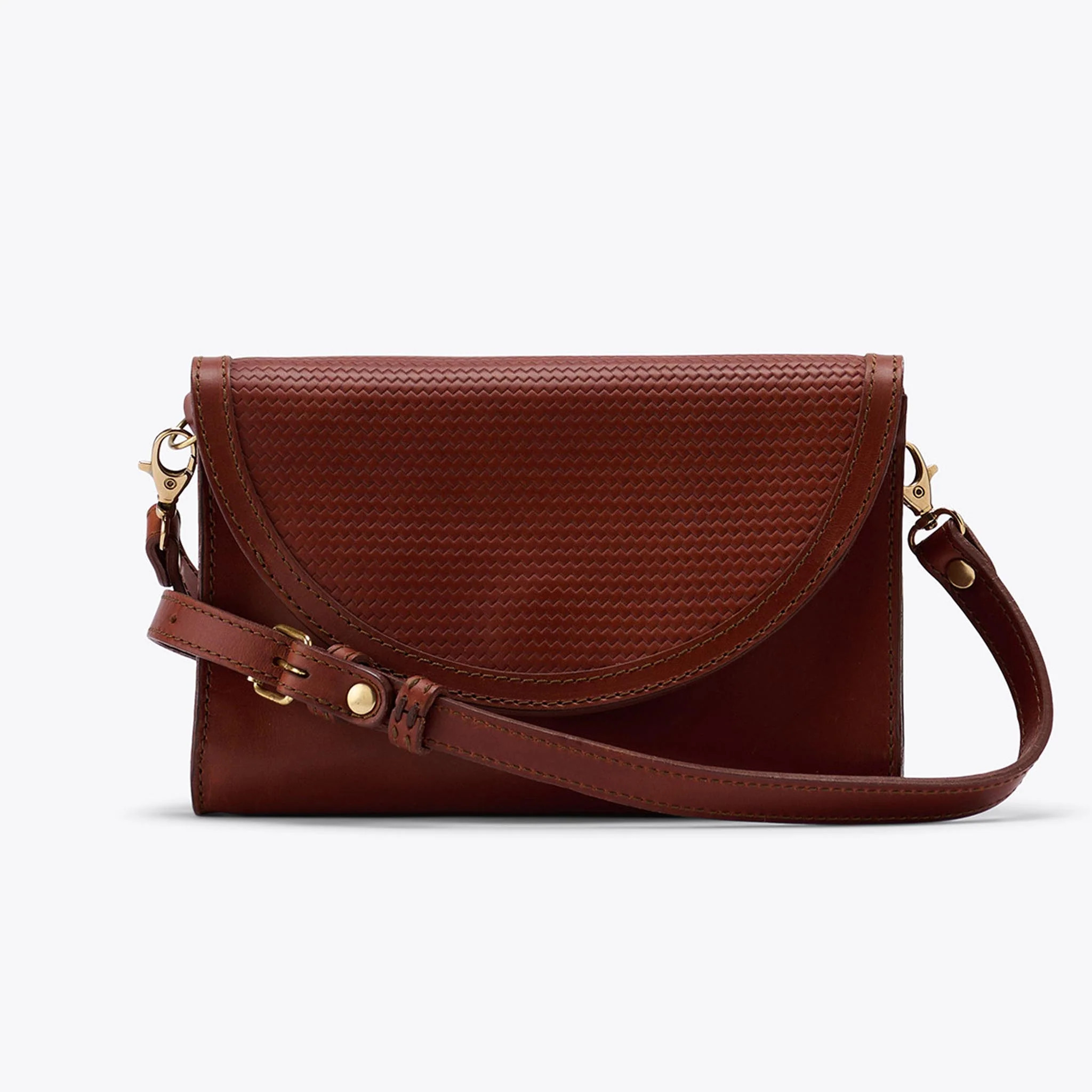 Cleo Convertible Crossbody Woven Brandy | Nisolo