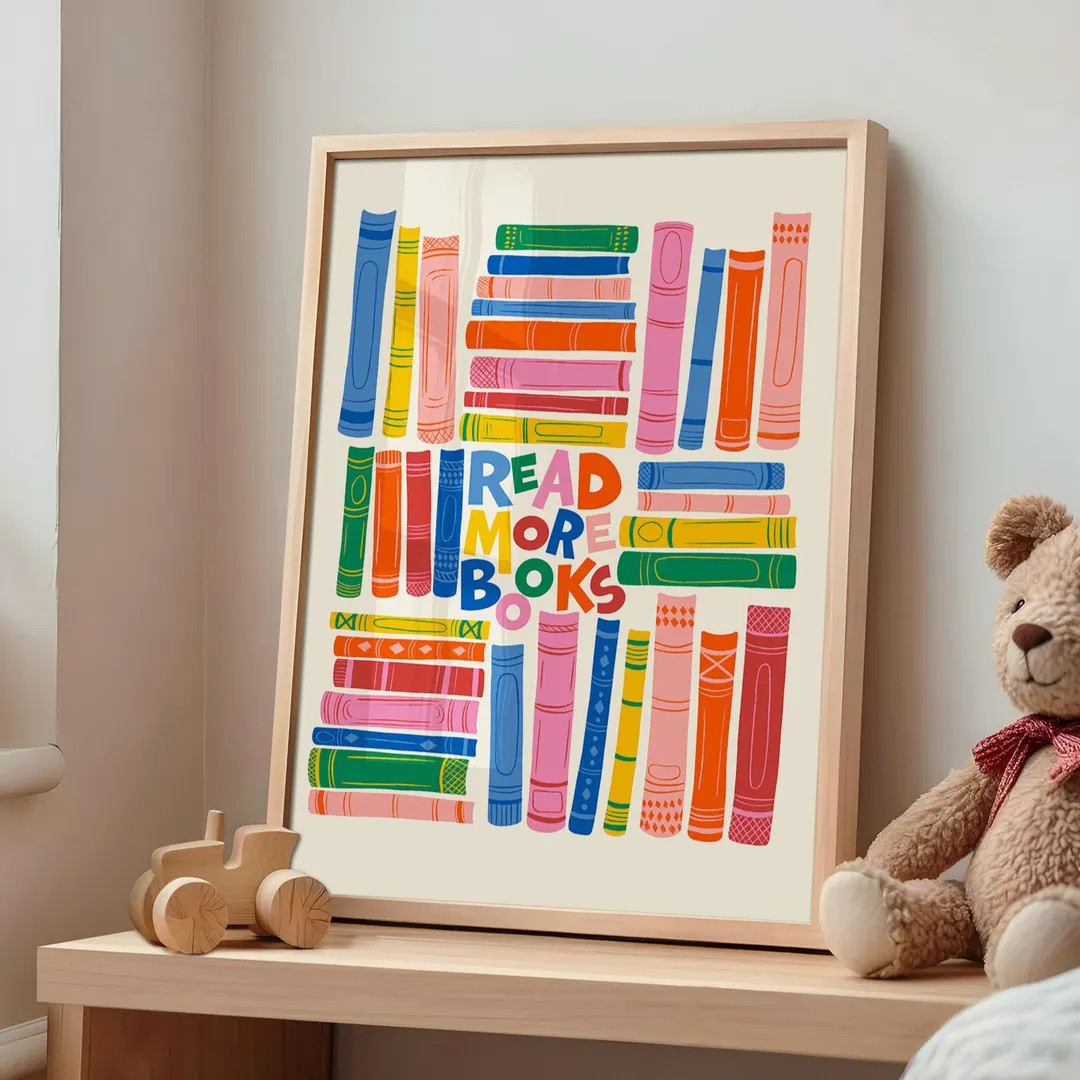 Read More Books Wall Art Print, Book Art, Nursery Room Reading Art, Classroom Art, Gift For Reade... | Etsy (US)