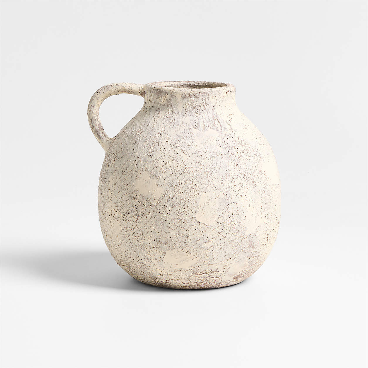 Antiguo White Terracotta Vase 8" + Reviews | Crate & Barrel | Crate & Barrel