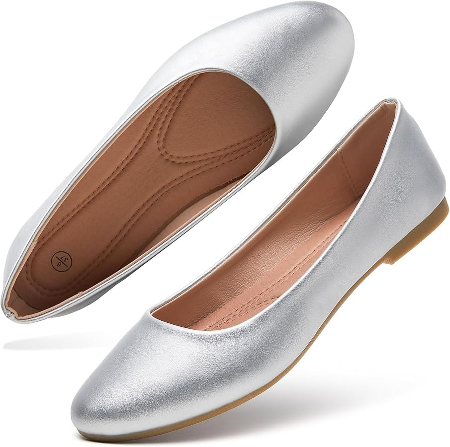 Hash Bubbie Women's Flats Shoes Ballet Flats Dress Shoes Comfortable PU Leather Slip on Shoes for... | Amazon (US)