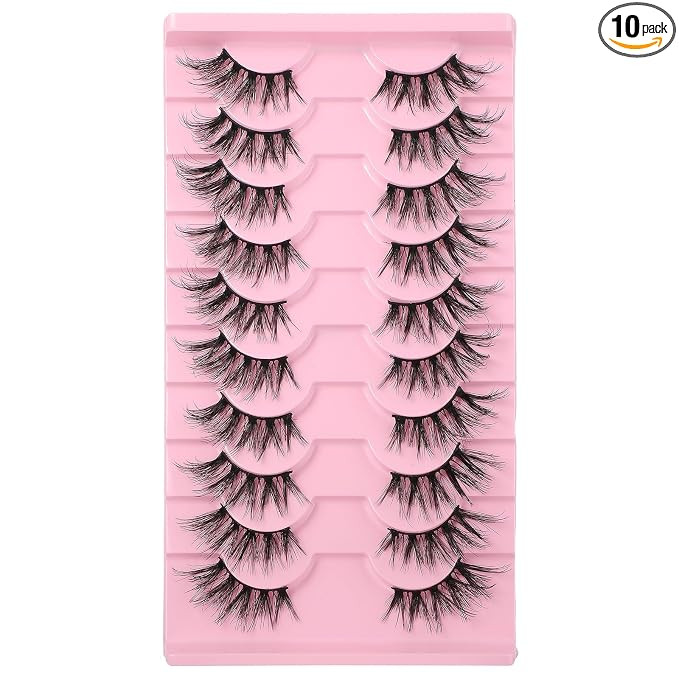 Gjinxi Half Lashes Natural Look False Eyelashes Wispy Cat-Eye Lashes Look Like Extensions 3D Curl... | Amazon (US)