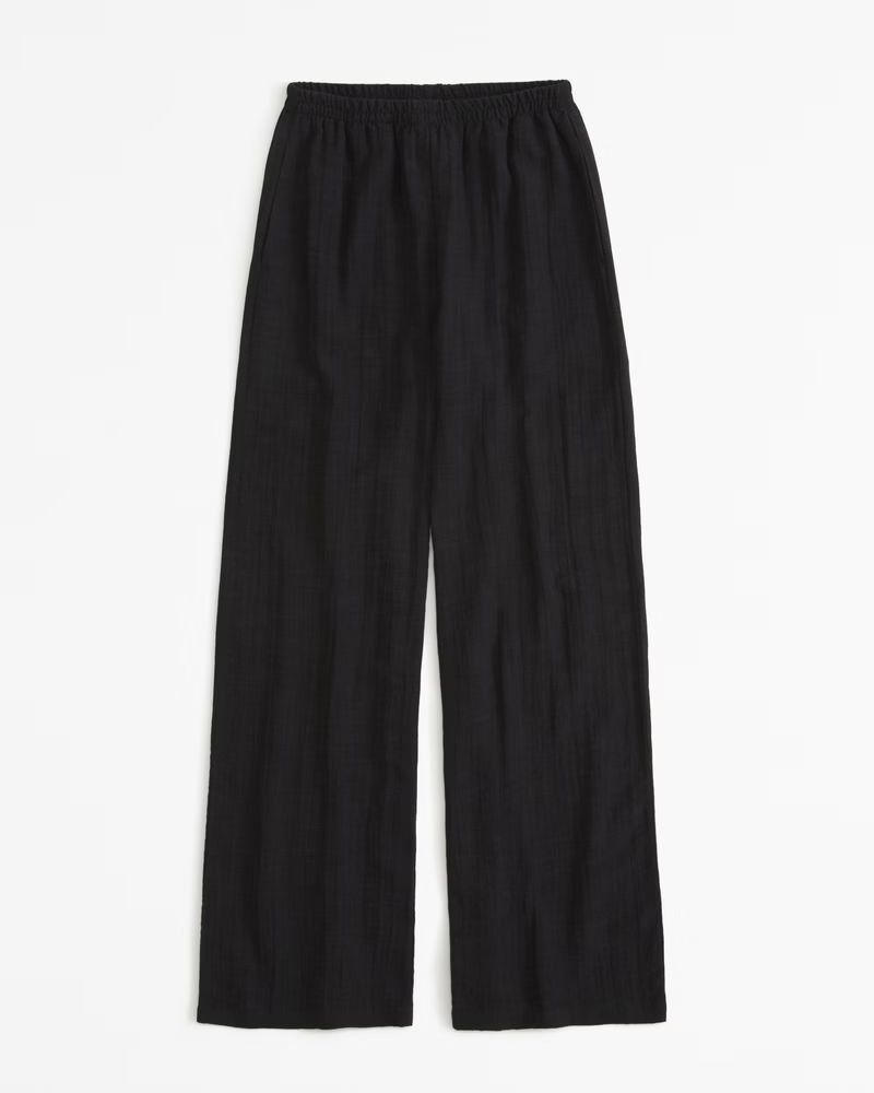 Crinkle Textured Pull-On Ultra Wide Leg Pant | Abercrombie & Fitch (US)