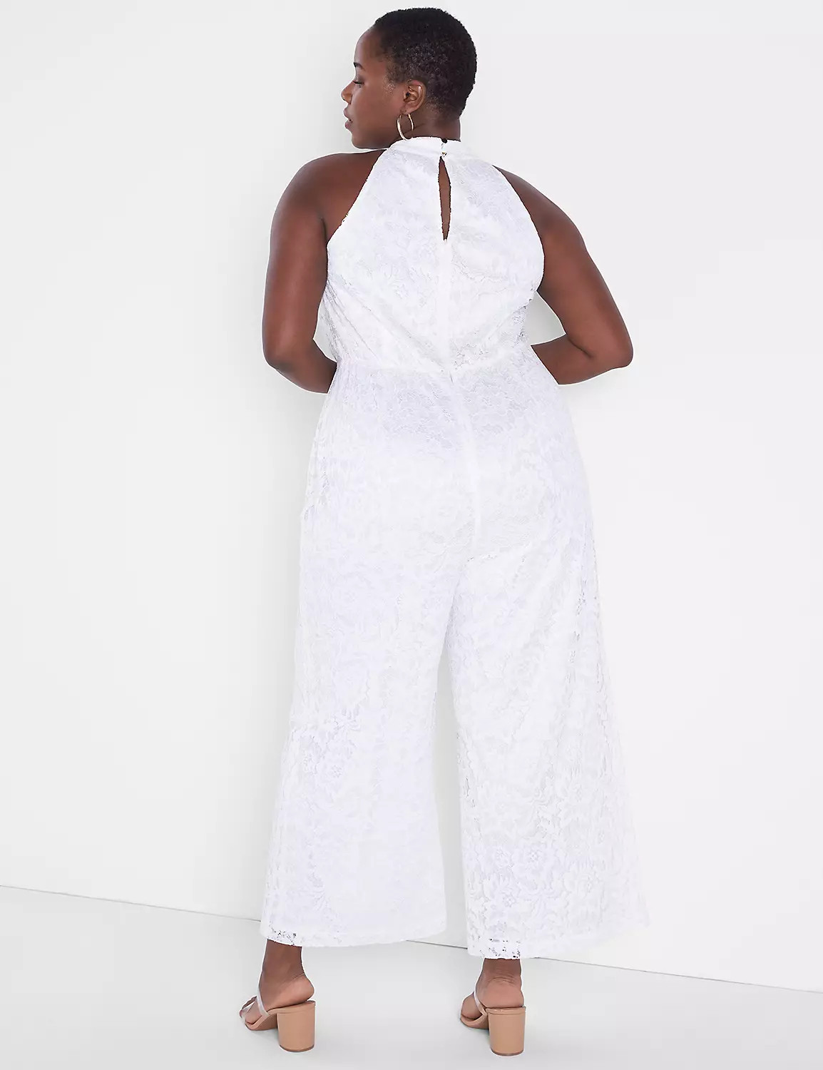 Knot Halter-Neck Lace Jumpsuit | LaneBryant | Lane Bryant (US)