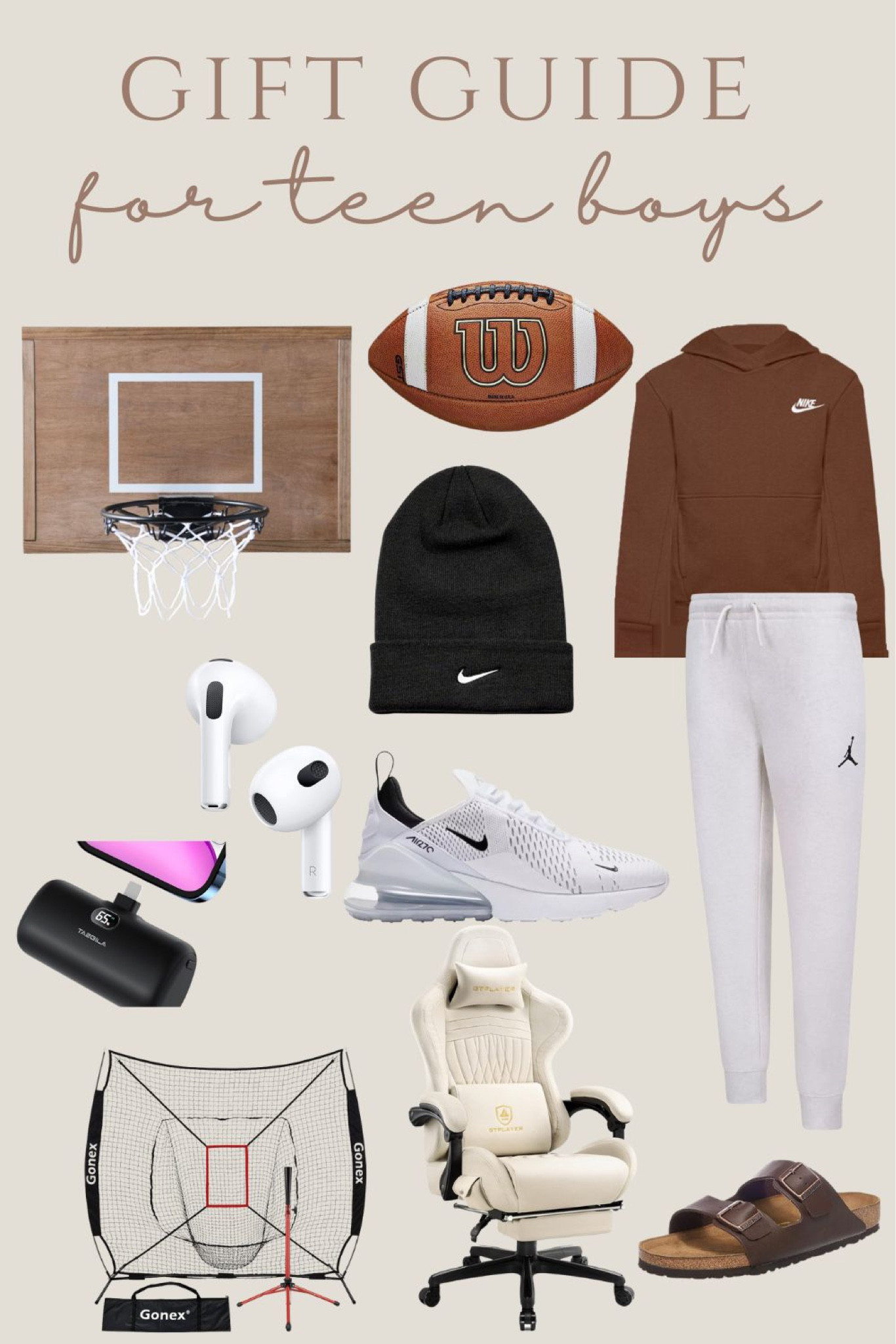 Gift ideas for the teen boy! Basketball hoop. Football. Nike. Sneakers. Baseball. Gaming chair. Birkenstock  

#LTKHoliday #LTKSeasonal #LTKGiftGuide