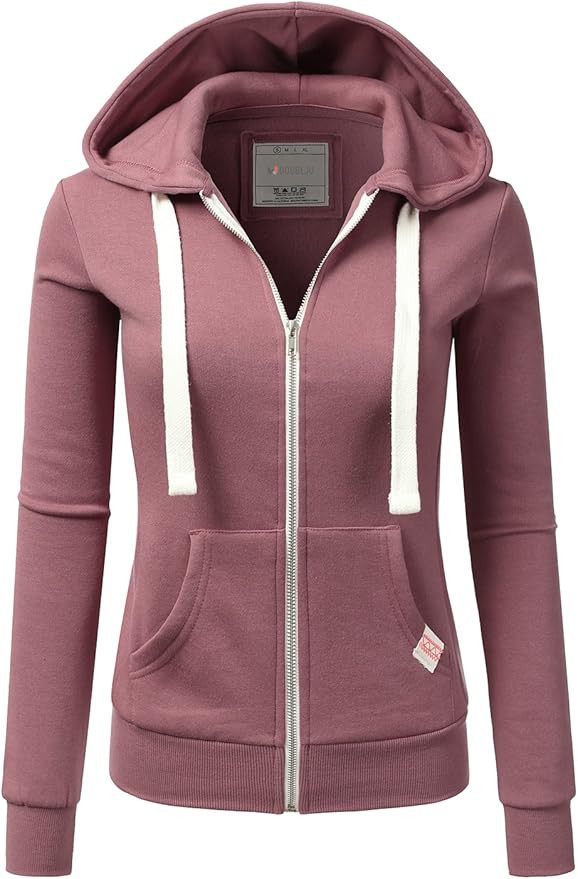 DOUBLJU Lightweight Thin Zip-Up Hoodie Jacket for Women with Plus Size | Amazon (US)