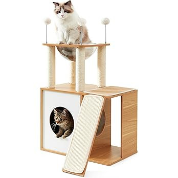 Made4Pets Cat Tree for Indoor Cats, Modern Cat Tower Tall for Large Cats Kitten, Wood Kitty Condo... | Amazon (US)