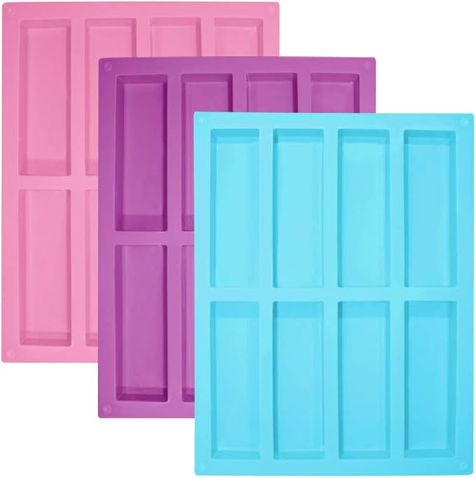SENHAI 3 Pack Rectangle Silicone Molds, 8-Cavity Flexible and Non-stick DIY Soap Molds Energy Bar... | Amazon (US)