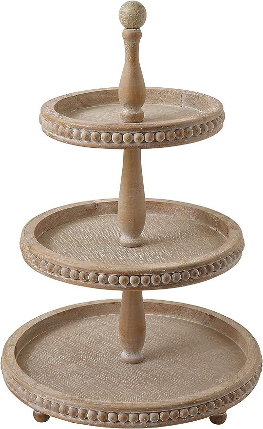 Creative Co-Op Round 3-Tier Decorative Wood Tray | Amazon (US)