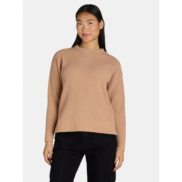 Time and Tru Women's Chenille Pullover Sweater with Long Sleeves, Sizes XS-XXXL | Walmart (US)