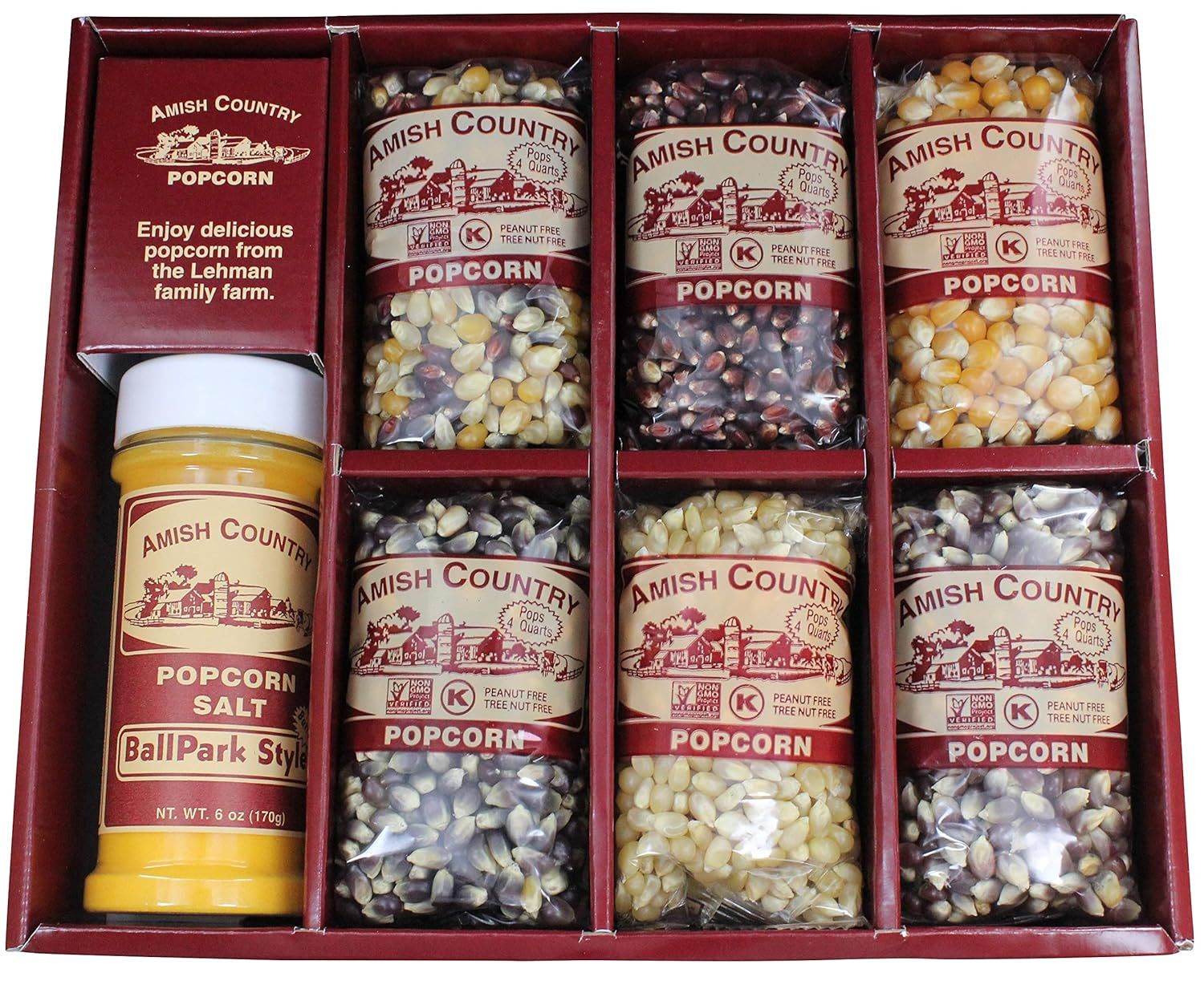 Amish Country Popcorn | Popcorn Kernel Variety Set with ButterSalt | 6 - 4 oz Bags | Old Fashione... | Amazon (US)