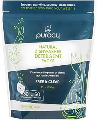Puracy Platinum Dishwasher Detergent Pods, 50 Count, Natural Enzyme Powder Tablets, Spot & Residu... | Amazon (US)