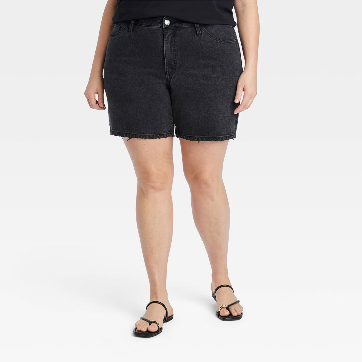 Women's High-Waisted Bermuda Jean Shorts - Ava & Viv™ | Target