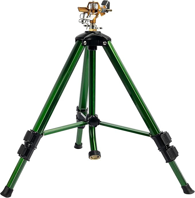 Hourleey Impact Sprinkler on Tripod Base, Heavy Duty Brass Sprinklers for Yard Lawn Garden, 0-360... | Amazon (US)