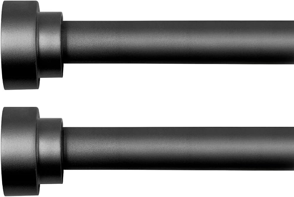Time Forest Small Curtain Rods for Windows 28 to 48 Inch - 2 Pack,Modern Design,Black | Amazon (US)