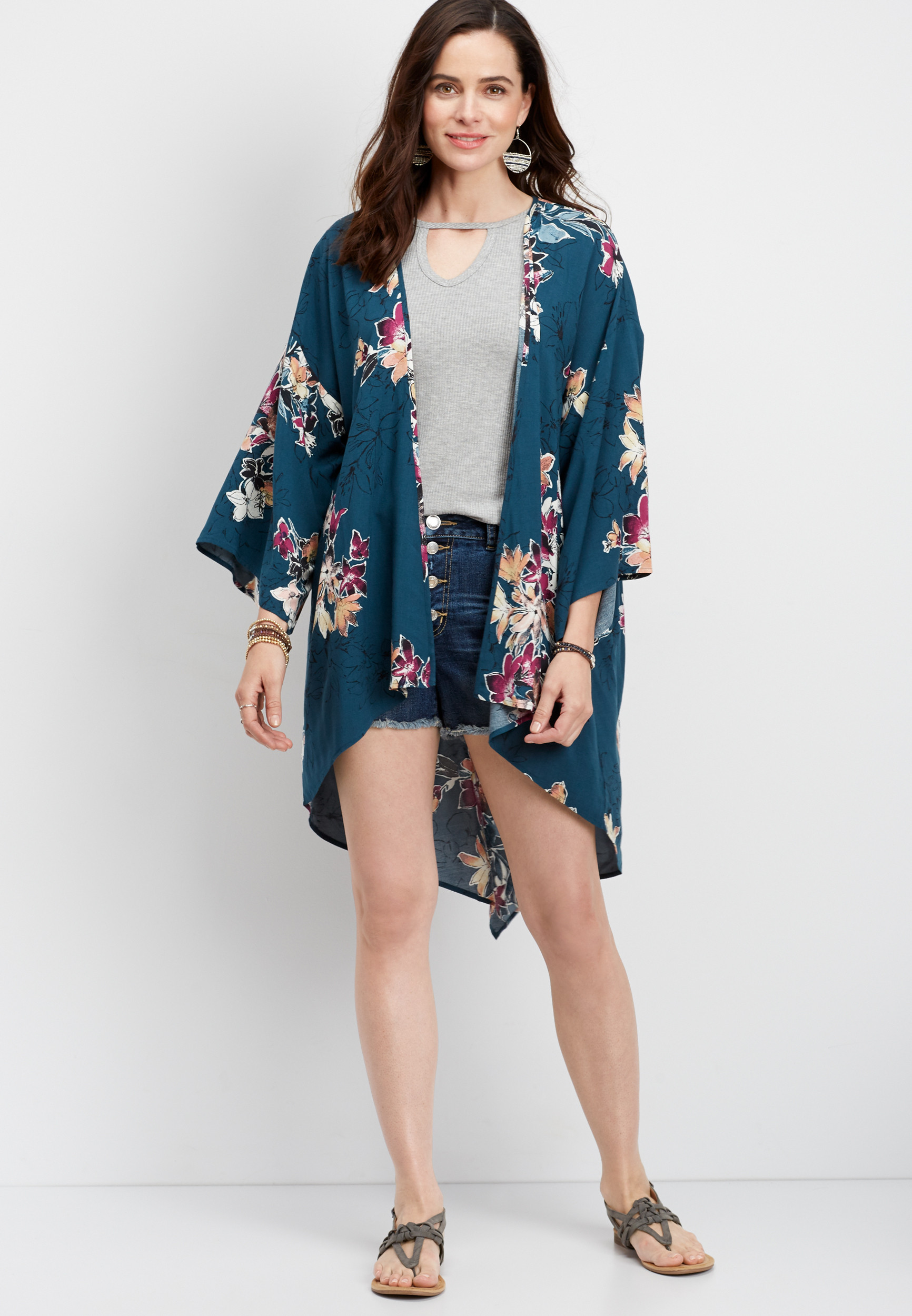 flowy floral kimono | Maurices
