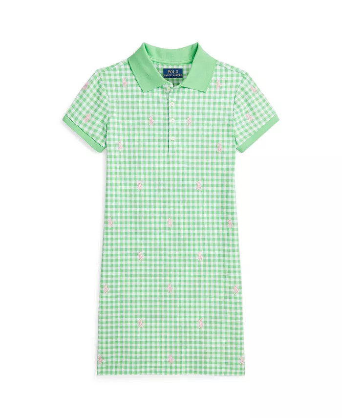Polo Ralph Lauren Big Girls Gingham Pony Mesh Polo Dress - Macy's | Macy's