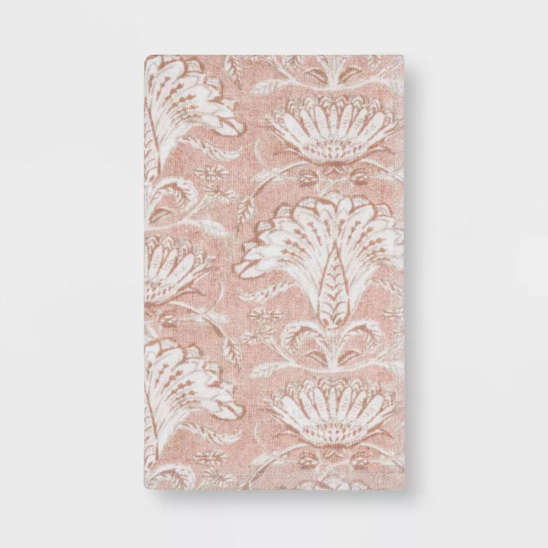 Floral Flat Woven Hand Towel Blush - Threshold™ | Target