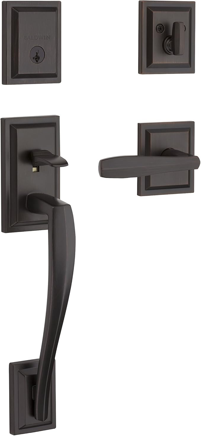 Baldwin Torrey Pines, Front Entry Handleset with Interior Lever, Featuring SmartKey Deadbolt Re-K... | Amazon (US)