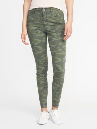 Mid-Rise Camo-Print Raw-Edge Rockstar Ankle Jeans | Old Navy US