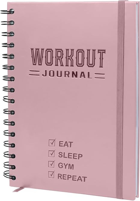 Hardcover Fitness Journal Workout Planner for Men & Women - A5(5.7" x 8.3") Sturdy Workout Log Bo... | Amazon (US)