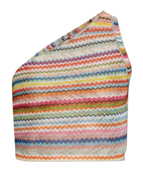 Missoni Zigzag One-Shoulder Beachwear Top | Senser US