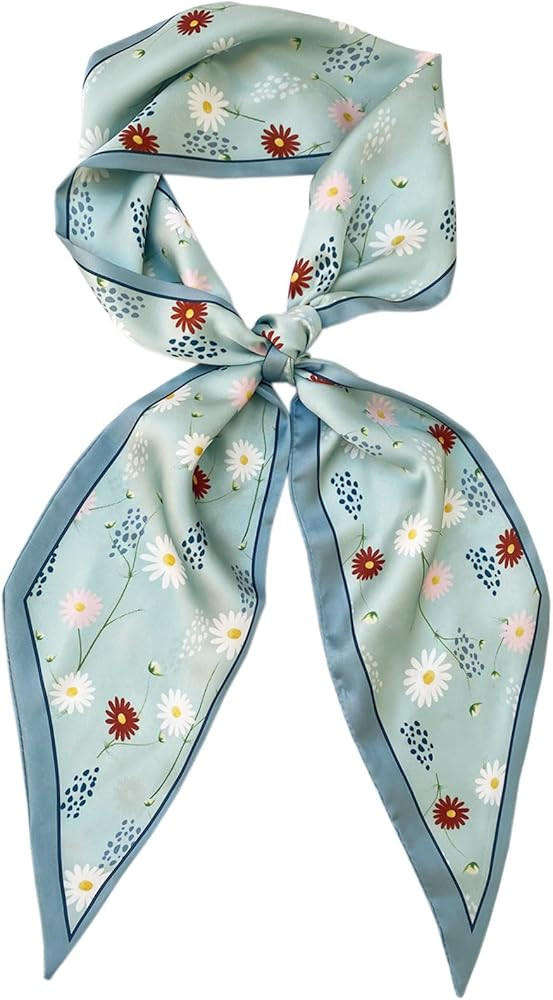 kcctoo 59” Long Silk Like Head Scarf Women's Fashion Square Neck Satin Scarfs for Bag Hair Scar... | Amazon (US)