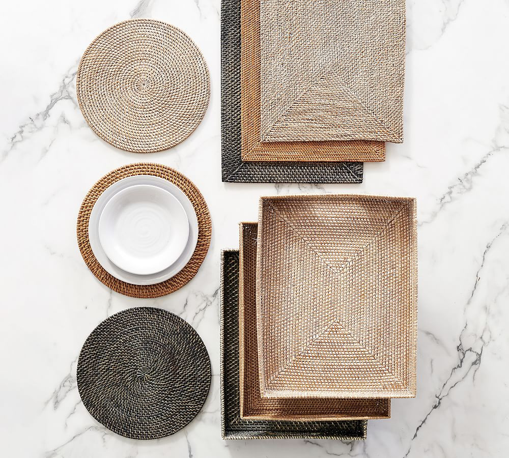 Tava Handwoven Rattan Round Placemat | Pottery Barn (US)