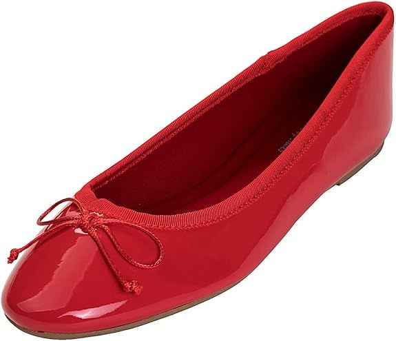 Feversole Women's Macaroon Colorful Memory Foam Cushion Insock Patent Ballet Flat | Amazon (US)