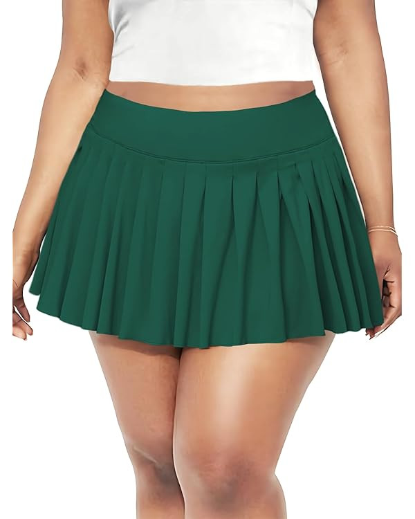 Women's Plus Size Micro Mini Pleated Skirts High Waist Short Skater Skirt Y2k Club Cheer Skirt wi... | Amazon (US)