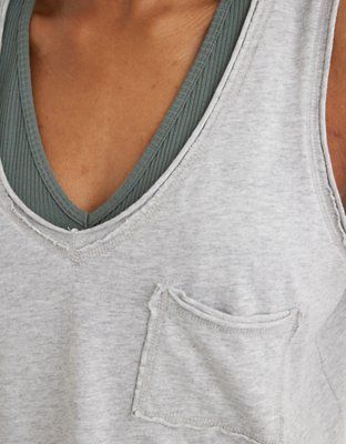 Aerie V-Neck Cropped Tank Top | American Eagle Outfitters (US & CA)