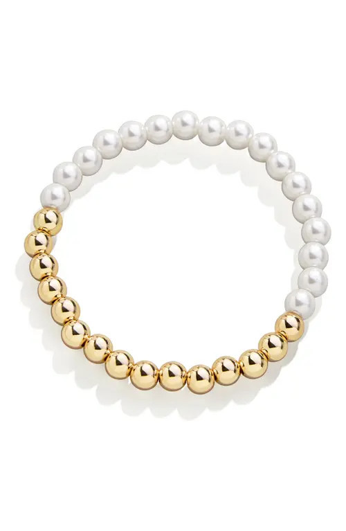 BaubleBar Pisa Imitation Pearl & Golden Bead Bracelet at Nordstrom | Nordstrom